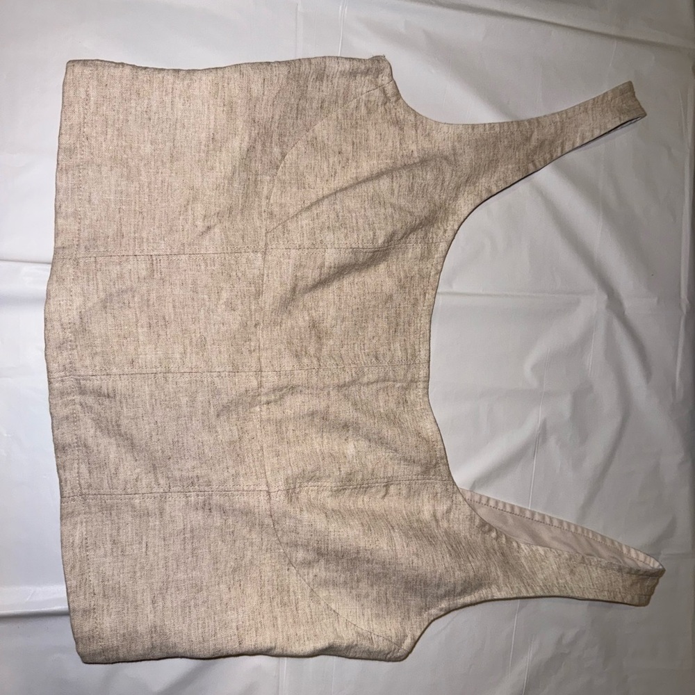 Beige Sleeveless Crop Top